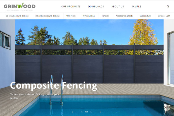 格林特木塑，Grinwood WPC Material Co.,Ltd.，外貿(mào)公司網(wǎng)站設(shè)計